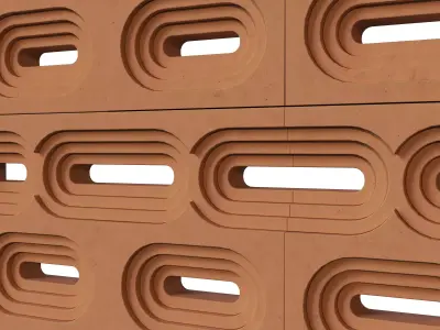 Brick Roster partitions wall 02 Low-poly 3D model