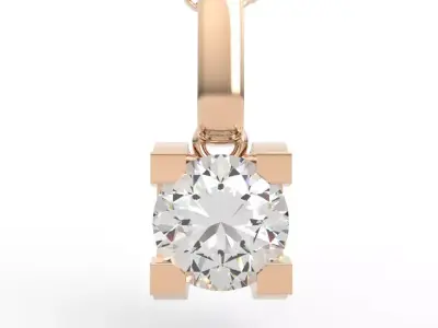 Premium Solitaire Diamond Pendant 3D print model