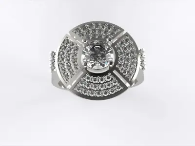 GOLD DIAMOND RING EZ 0010 3D print model