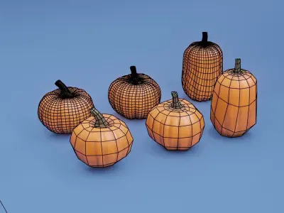 Pumpkin Set pumpkins Free low-poly 3D model