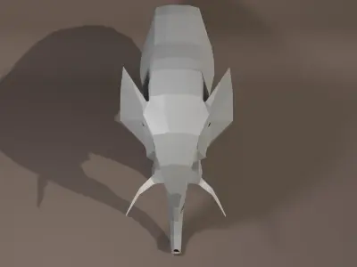 elephant low poly polygonal 3D model