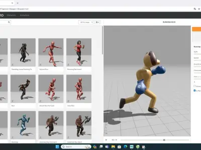 Boxing Dog Animal Animated  Low-poly 3D model