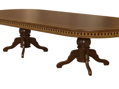 Wooden table with veneers 3000 3D model