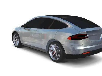 Tesla Model X with Chassis Silver 3D model