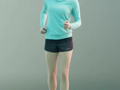 Ina 10060 - Sport Walking Girl Low-poly 3D model