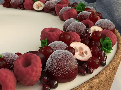 Berry Tart With Custard 3D model