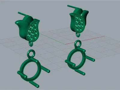 flower jewelry earring je0026 3D print model