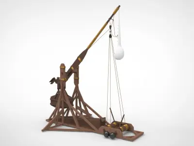 traditional trebuchet 3D model