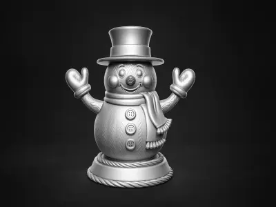 Charming Snowman Figurine Winter Holiday Decoration  3D print model