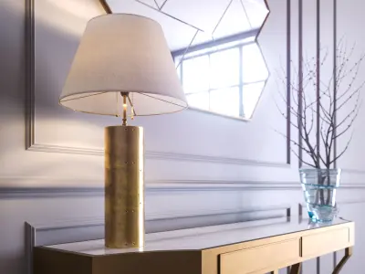 Console Collection table with abstract painting on wall