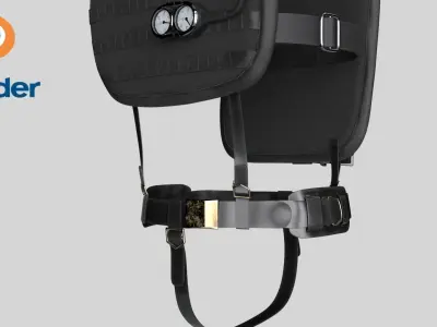 Diving Equipment with Fins Low-poly 3D model