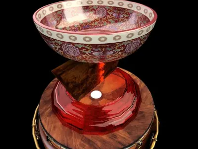 Chinese with display stand  with bowel  3D model