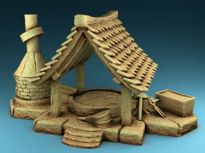 Stylized Middle Ages models Set  3D print model