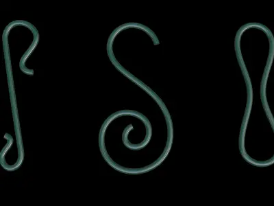 christmas ball hook set 3D mesh - svg - 3D curve - blender file 3D model