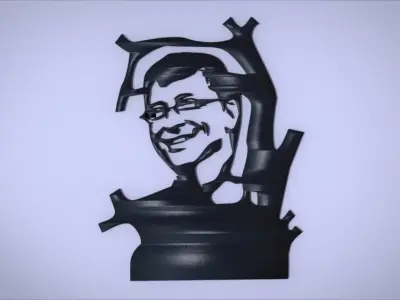 Wall decoration with Gates motif Low-poly 3D model