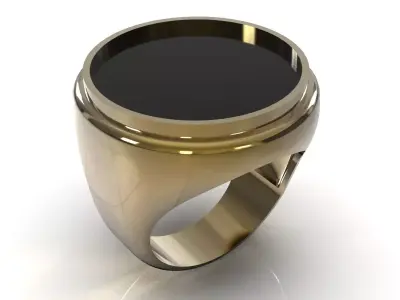 Men gemstone ready to cast gold ring model mr0333 3D print model