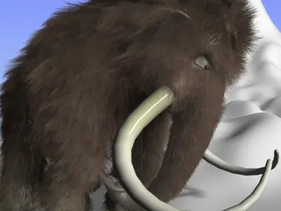 Cartoon Mammoth Rigged Low-poly 3D model