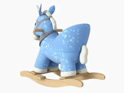Baby rocking chair unicorn 02 3D model
