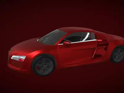 audi-r8-car 3d model Low-poly 3D model