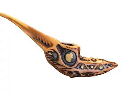 Handcrafted Fantasy Pipes Collection Low-poly 3D model