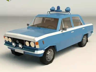 Low Poly Police Car 05 Low-poly 3D model