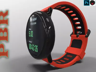 Amazfit Pace Sport Smart Watch Red Low-poly 3D model