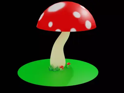 Low  poly Mushroom Free low-poly 3D model