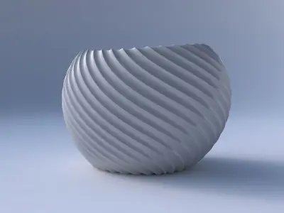 Bowl compressed 2 with bent extruded lines 3D print model