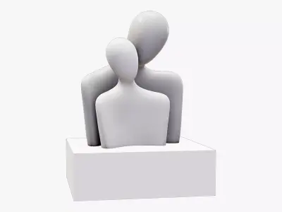 Hugging Lovers Statue 3D print model