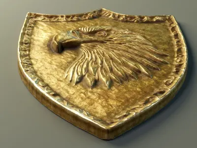 Eagle Heraldic Emblem PBR Low-poly 3D model