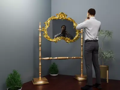 Classic Frame Gold Baroque Style for Interior Design CNC Models 3D model