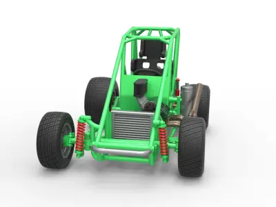 Midget car Base Scale 1 to 25 3D print model