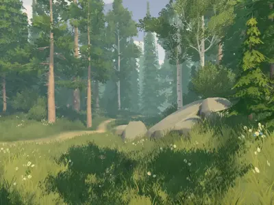 Stylized Nature Vol 01 Low-poly 3D model