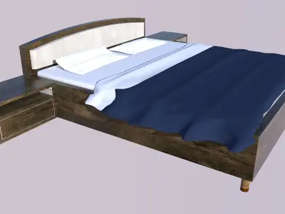 Wooden Bed Design  3D print model