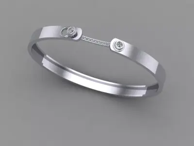Openable Spring Diamond Bracelet 3D print model