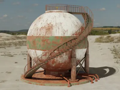 Sphere tank Low-poly 3D model