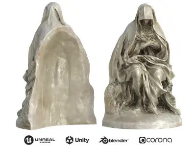 Statue 012 Low-poly 3D model