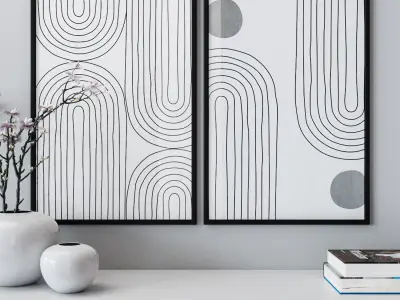 Set of large wall paintings 461 3D model