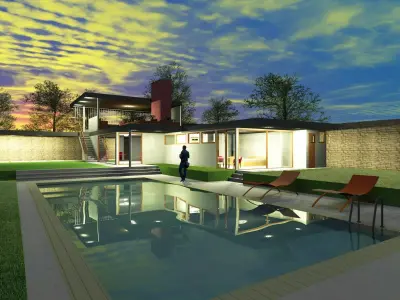 Casa Kaufmann  house Kaufmann-RICHARD NEUTRA Low-poly 3D model