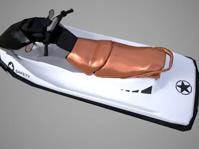 Black Jetski Low-poly 3D model