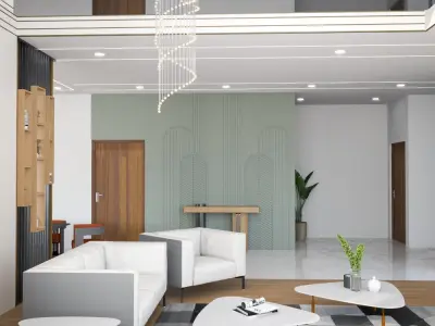 Modern Luxurious Living Room 3D model