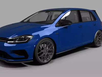 VW Golf 7R Tuned 2018 3D model