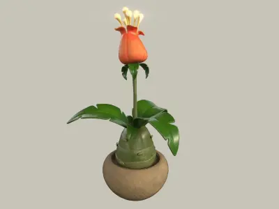 Stylized Fantasy Plant Low-poly 3D model