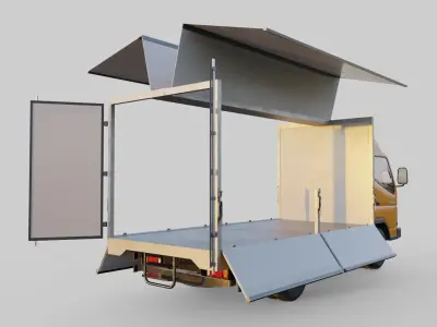 Mitsubishi fuso box truck 3D model