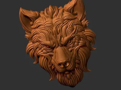 wolf head 3D print model