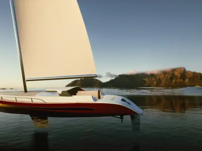 Monohull yacht 3D model