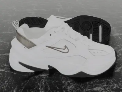 NIKE MK2 TEKNO WHITE 3D SHOES Low-poly 3D model