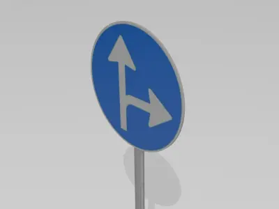 Turn right or straight 3D model