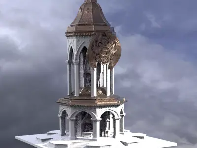 Steampunk Medieval Tower 3D model