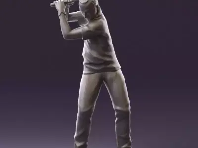 golfplayer in red polo 1098 3D Print Ready 3D print model